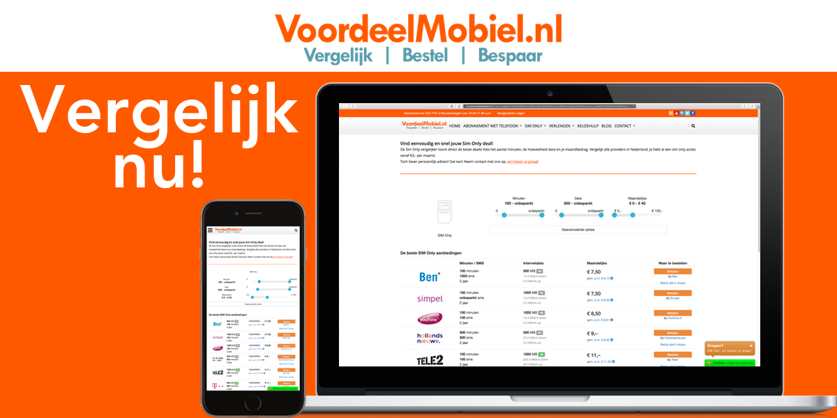 Mobiel abonnement - Start nu met vergelijken! | Voordeelmobiel